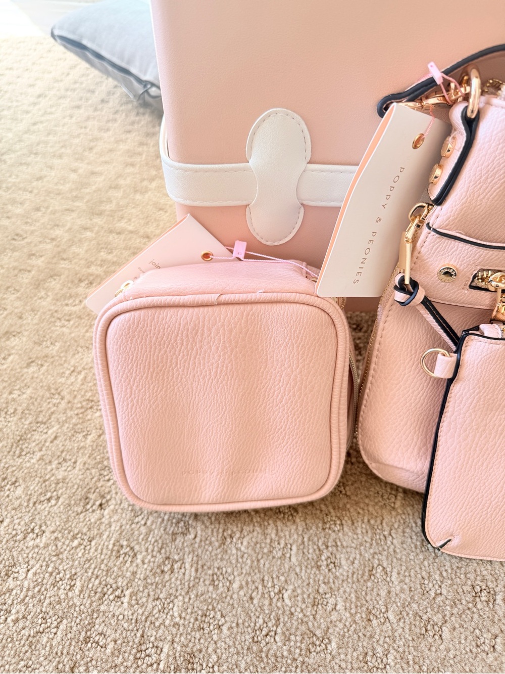 Poppy & Peonies Pale Pink TECH Pouch